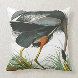 Coussin Grand héron bleu par John James Audubon
