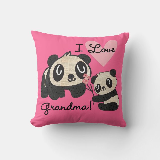 Coussin Grand-maman d'amour des ours panda I (Recto)