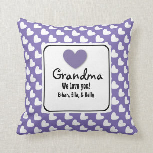 Coussin GRAND-MAMAN nous aimons vous pourpres et les