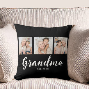 Coussin Grand-mère a établi un script moderne noir 3 Photo
