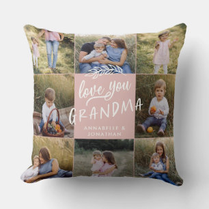 Coussin Grand-mère cadeau 8 photo petit-enfant simple typ
