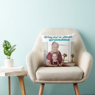Coussin Grand-mère ciel bleu typographie Photo
