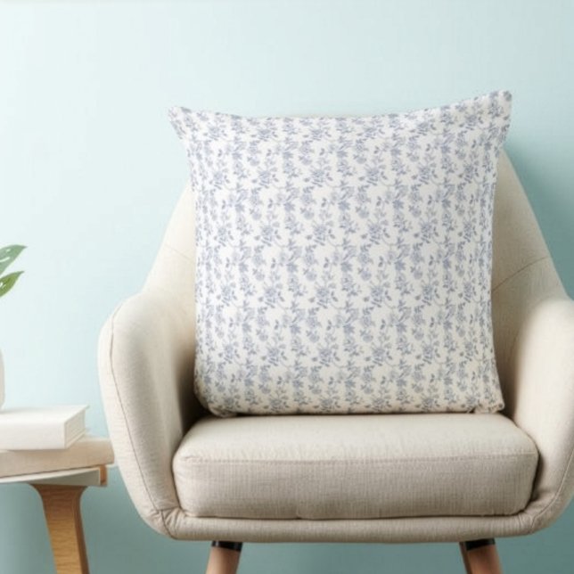 Coussin Grand-mère Côtière Bleu Blanc Chinoiserie Toile (Créateur téléchargé)