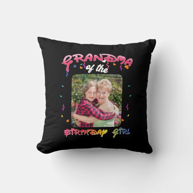 Coussin Grand-mère de la fille d'anniversaire Anniversaire (Recto)