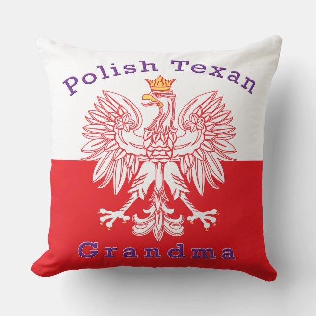 Coussin Grand-mère de l'aigle texan polonais (Recto)