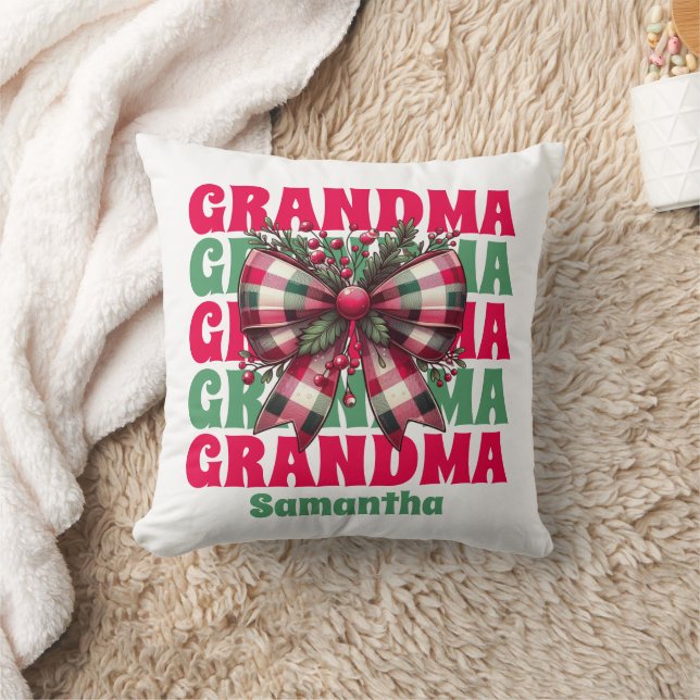 Coussin Grand-mère de Noël personnalisée Coquette Bow (Couverture)