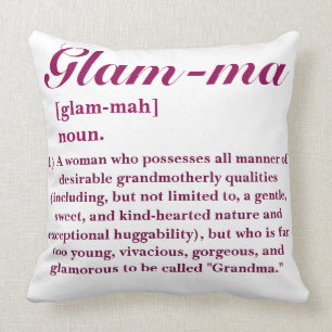 Coussin Grand-mère glam-ma glam-ma glamour PERSONNALISABLE