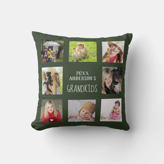 Coussin Grand-mère Grand-père PHOTO Collage Cadeau (Recto)