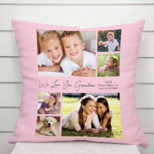 Coussin Grand-mère Nous Vous Aimons Pink Photo