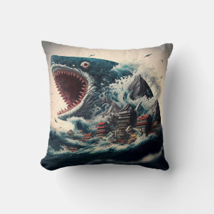Coussin Grand monstre de requin sushi
