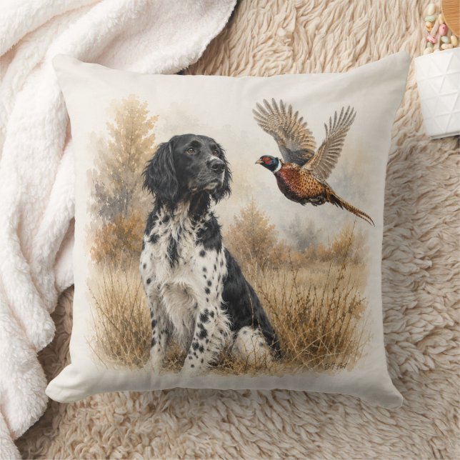 Coussin Grand Münsterländer avec Faisan (Couverture)