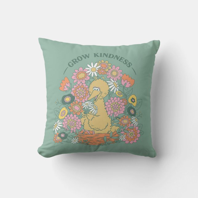 Coussin Grand Oiseau | Florale graphique de bonté (Recto)