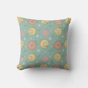 Coussin Grand Oiseau Motif floral de bonnes vibrations
