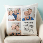 Coussin Grand-parents personnalisés Citer Collage Photo<br><div class="desc">Célébrez vos grands-parents avec un coussin photo-collage personnalisé. Ces grands-parents uniques citent le coussin est le cadeau parfait que ce soit un anniversaire, un grand-parents jour ou Noël. Nous espérons que votre coussin de gardien spécial deviendra un gardien précieux pour les années à venir. . Citation "Nous avons embrassé ce...</div>