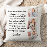 Coussin Grand-parents Poème Personnalisé Grand-mère Grand-<br><div class="desc">Célébrez vos grands-parents avec un coussin photo-collage personnalisé. Ces grands-parents uniques citent le coussin est le cadeau parfait que ce soit un anniversaire, un grand-parents jour ou Noël. Nous espérons que votre coussin de gardien spécial deviendra un gardien précieux pour les années à venir. . Citation "Nous avons embrassé ce...</div>