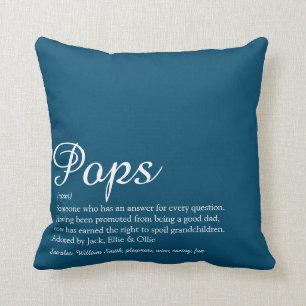 Coussin Grand-père, grand-père, papa définition Script Blu