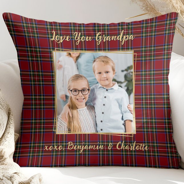 Coussin Grand-père Vacances Plaid Photo personnalisée Noël (Créateur téléchargé)
