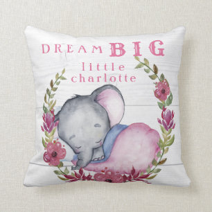 Coussin Grand petit un rose mignon rêveur fait sur