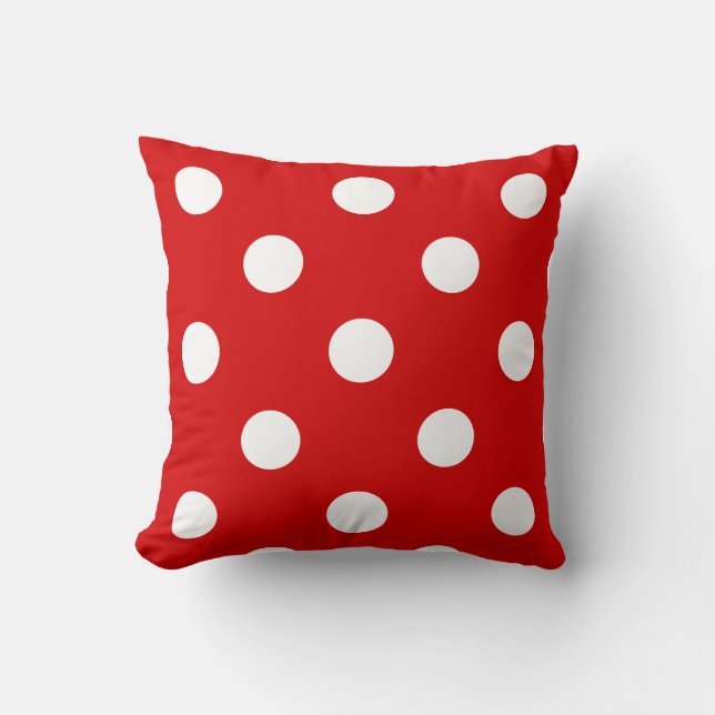 Coussin Grand pois - blanc sur Rosso Corsa (Recto)
