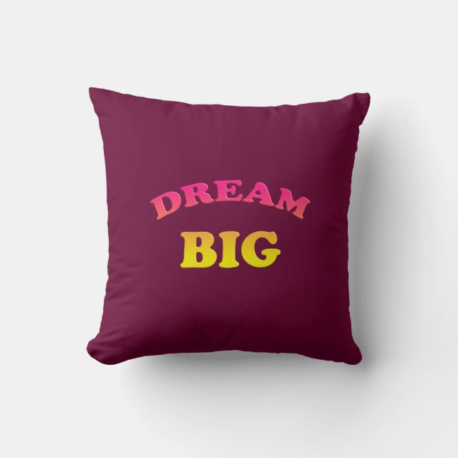 Coussin Grand rêveur. Texte drôle de gradient (Recto)