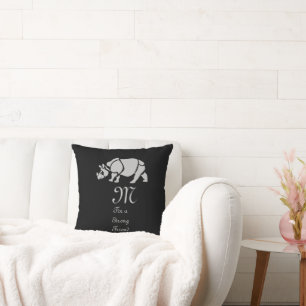 Coussin Grand Rhino Indien Rhinoceros Unicorn Rhino Monogr