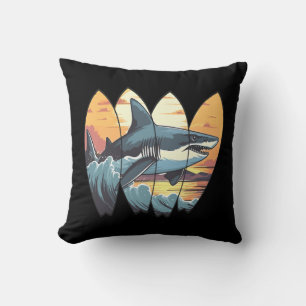 Coussin Grand Surf de requin blanc