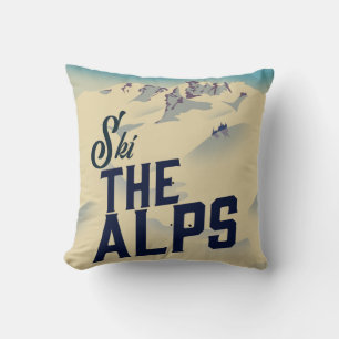 Coussin Grand Tasse à Café Ski The Alps