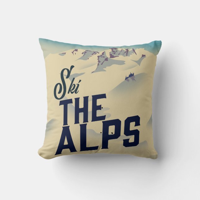 Coussin Grand Tasse à Café Ski The Alps (Recto)