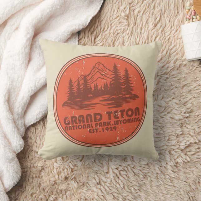 Coussin Grand Teton mountains National Park Wyoming (Couverture)