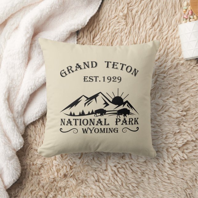 Coussin Grand Teton Wyoming National Park (Couverture)