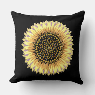 Coussin Grand Tournesol, Cœurs & Points Dorés
