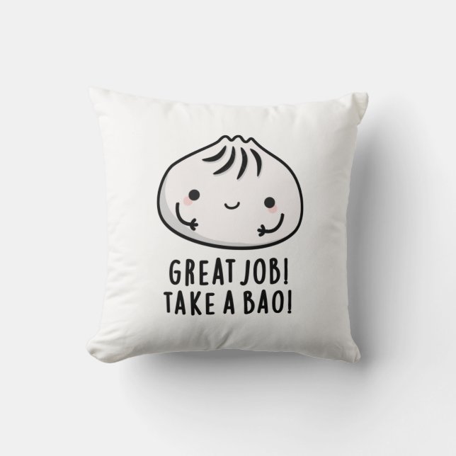 Coussin Grand Travail Prenez Un Bao Drôle Pun Dimsum (Recto)