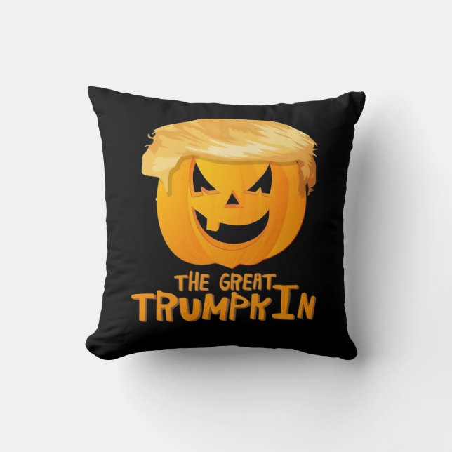 Coussin Grand Trumpkin drôle Halloween (Recto)