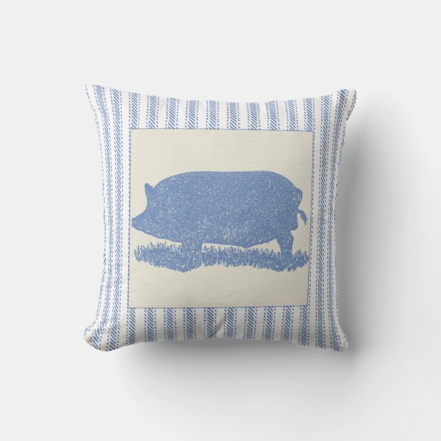 Coussin Grand vieux porc avec le coutil (Recto)