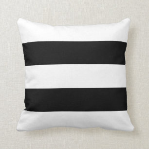 Coussin Grande bande noire et blanche contemporaine