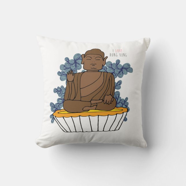 Coussin Grande Bouddha X tarte d'oeufs de Hong Kong (Recto)