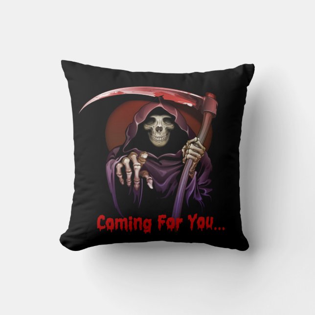 Coussin Grande Faucheuse Venant Pour Vous Halloween (Recto)
