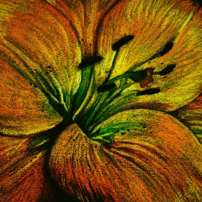 Coussin grande fleur orange jaune abstraite contemporaine (Créateur téléchargé)