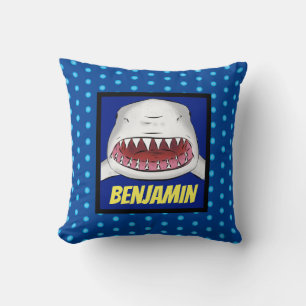 Coussin Grande illustration de requin blanc