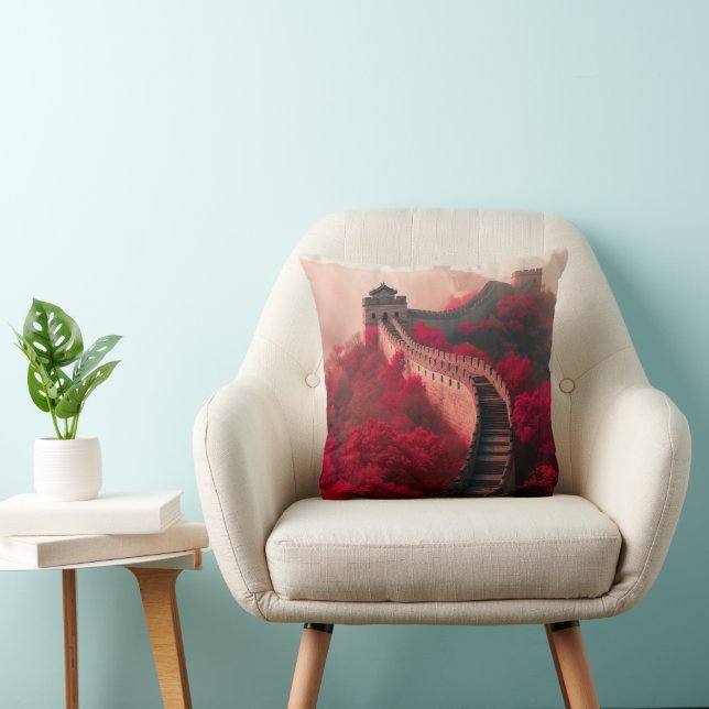 Coussin Grande Muraille de Chine en automne - Rouge Pittor (Chaise)
