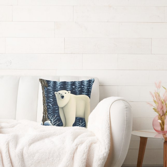 Coussin Grande Ours Blanc Du Nord (Canapé)