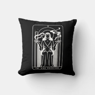 Coussin Grande Prêtresse du Tarot Femme Fumant de l'Herbe