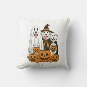 Coussin Grande Pyrenees Chien Fantôme Sorcière Halloween C