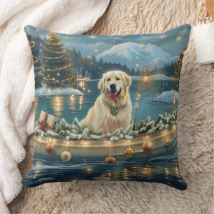 Coussin Grande Pyrénées Noël Festive Voyage