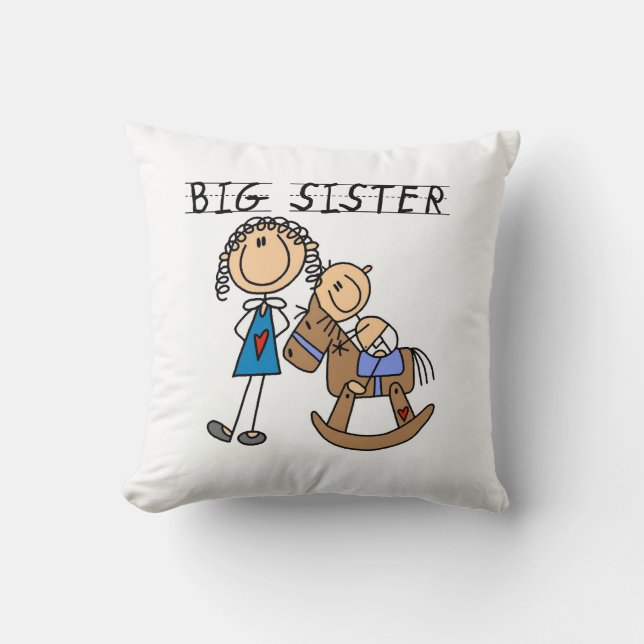 Coussin Grande Soeur Avec Bébé Frère Cadeaux (Recto)
