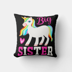 Coussin Grande Soeur Unicorne Magique avec Mane Arc-en-Cie