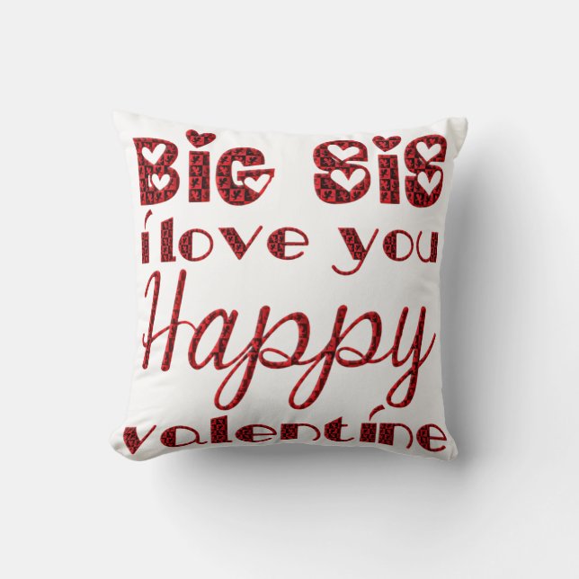 Coussin Grande typographie mignonne Valentine de cupidon (Recto)