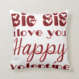 Coussin Grande typographie mignonne Valentine de cupidon
