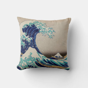 Coussin Grande vague d'Hokusai au large de Kanagawa. art j