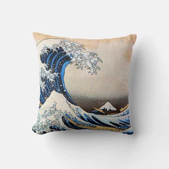 Coussin Grande vague, Hokusai, Ukiyo-e (Recto)